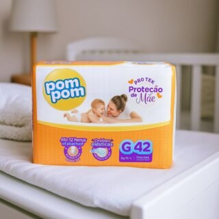 Fralda Pom Pom Protek Proteção de Mãe Mega G 42 Unidades