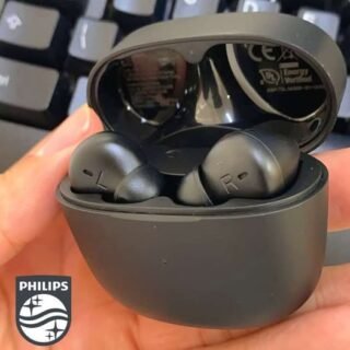 PHILIPS TAT2206BK/00 – Fone de ouvido sem fio TWS bluetooth com microfone, formato em haste, IPX4 e energia para 18 horas totais, Preto