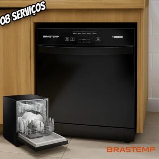 Lava Louças Brastemp 8 Serviços Preta – Blf08ae Cor Preto 110V