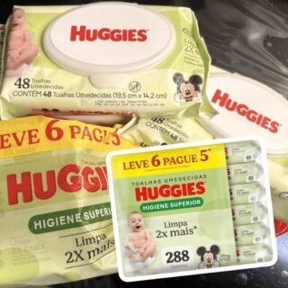 Lenços Huggies Higiene Superior Limpam 2x Mais com 288 unidades