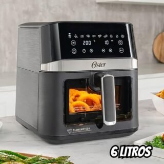 Air Fryer Oster DiamondTech Preto e Prata com Timer 6L