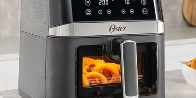 Air Fryer Oster DiamondTech Preto e Prata com Timer 6L