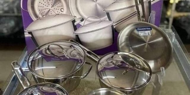 Jogo de Panelas com Fundo Triplo 5 Peças Tramontina Inox