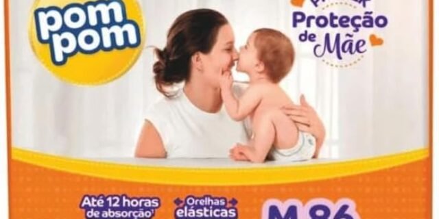 Fralda Pom Pom Protek Proteção de Mãe Hiper M 86 Unidades