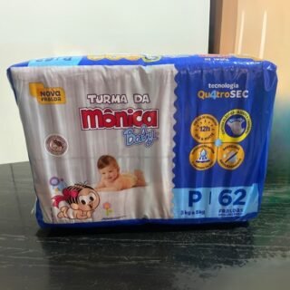 Fralda Turma da Mônica Baby Mega P 62 Unidades
