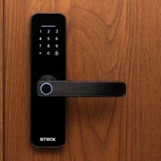 Steck, Fechadura Inteligente Wi-Fi Com Maçaneta e Biometria, Ambiente Conectado, SLOCK3PS1