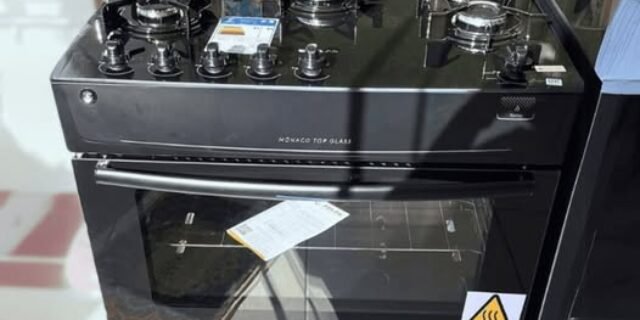 Fogão 5 Bocas Atlas Preto Mesa de Vidro Mônaco Top Glass