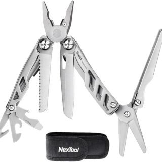 NexTool Multiferramenta resistente, alicate multiferramenta de ação por mola com tesoura de bolso, faca EDC