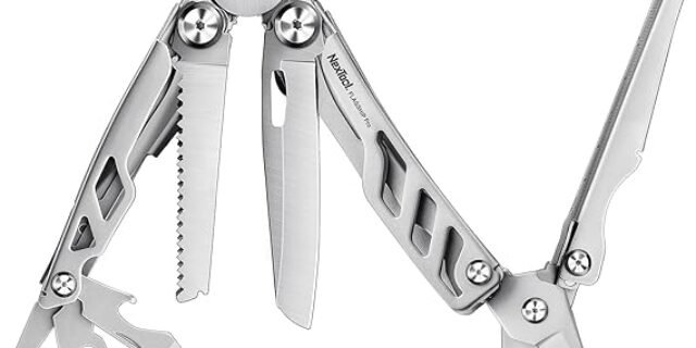 NexTool Multiferramenta resistente, alicate multiferramenta de ação por mola com tesoura de bolso, faca EDC