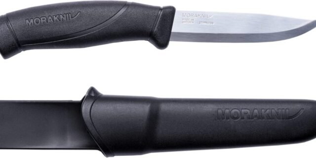 Morakniv Faca Companion de lâmina fixa para ambientes externos com lâmina de aço inoxidável Sandvik, 10 cm
