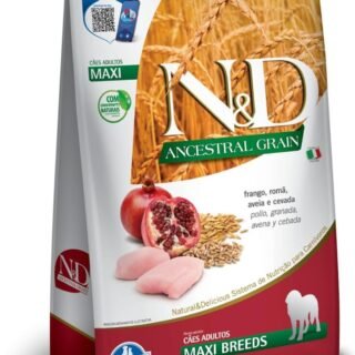 Farmina N&D Ancestral para Cães Adultos de Raças Grandes e Gigantes Sabor Frango, Romã, Aveia e Cevada 10,1Kg