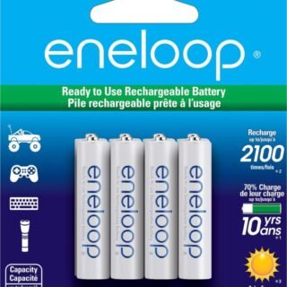 Eneloop Panasonic BK-4MCCA8BA AAA 2100 Ciclo Ni-MH Baterias Recarregáveis Pré-Carregadas, Pacote com 8 Baterias