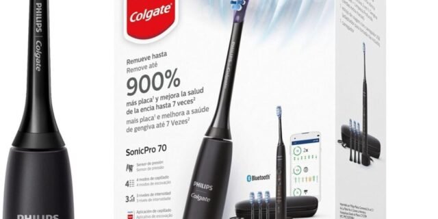 Colgate Escova De Dente Elétrica Philips Sonicpro 70 Recarregável Bivolt Tem 3 Refis E Um Estojo Para Viagem