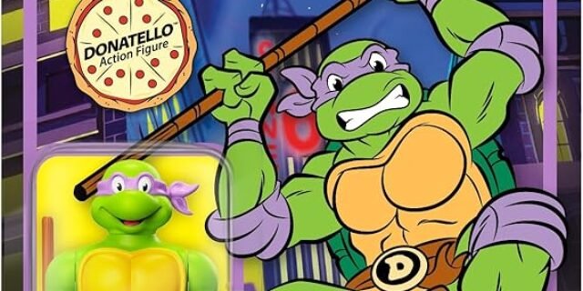 Super7 Teenage Mutant Ninja Turtles Donatello – 3.75″ TMNT Action Figure with Accessories Classic Cartoon Collectibles and Retro Toys