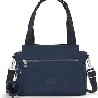 Kipling Bolsa de ombro metálica Elysia, Azul Bleu, 11.5″L x 9″H x 5″D