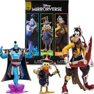 McFarlane Brinquedos – Disney Mirrorverse Genie 12,7 cm Scrooge McDuck 12,7 cm e Pateta 17,7 cm, pacote com 3 bonecos de ação, etiqueta dourada, exclusivo da Amazon