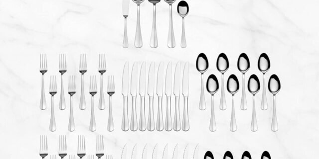 Pfaltzgraff Everyday Simplicity Conjunto de talheres de aço inoxidável 53 peças, serviço para 8