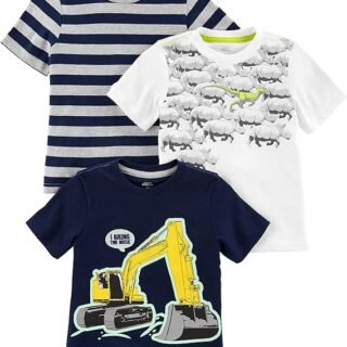 Camisa Henley Pacote com 3 camisetas Henley de manga curta Simple Joys by Carter’s Meninos