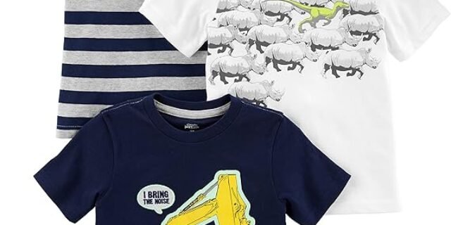 Camisa Henley Pacote com 3 camisetas Henley de manga curta Simple Joys by Carter’s Meninos