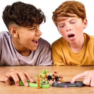 Legends Of Akedo Tartarugas Ninja, Mini Guerreiros de Batalha Versus Pacote Leonardo Vs Rocksteady