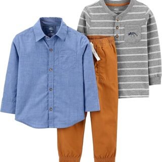 Conjunto de calças Conjunto de roupa de brincar, 3 peças Simple Joys by Carter’s Meninos