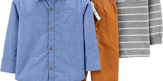 Conjunto de calças Conjunto de roupa de brincar, 3 peças Simple Joys by Carter’s Meninos