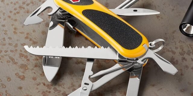 Victorinox Canivete suíço Evolution Grip, canivete de bolso multifuncional feito na Suíça com lâmina grande e chave de fenda