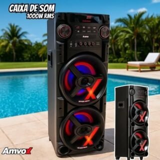 Caixa de Som Torre Amvox ACA 1300 NEW x SFM – Bluetooth 1300W Amplificada