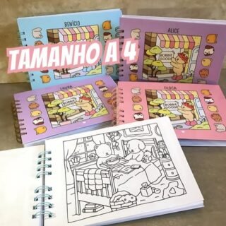 Livro De Colorir Bobbie Goods Rosa Colorir 50 Páginas A4 Grande Encadernado – Gráfica Giro SP