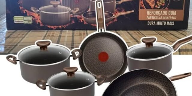 Jogo de Panelas Rochedo Expert Chocolate 5 peças