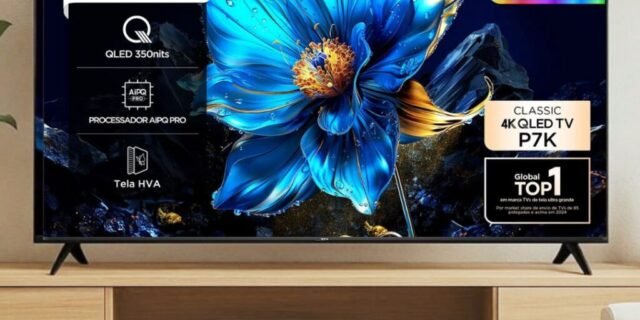 Smart TV 55″ TCL 4K UHD QLED 55P7K Google TV AiPQ Google Assistente 3 HDMI 1 USB