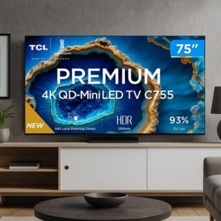 Smart TV 75″4K UHD QLED Mini LED TCL 75C755 Wi-Fi Bluetooth 4 HDMI 2 USB