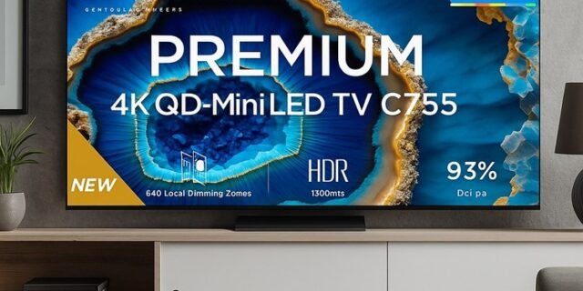 Smart TV 75″4K UHD QLED Mini LED TCL 75C755 Wi-Fi Bluetooth 4 HDMI 2 USB