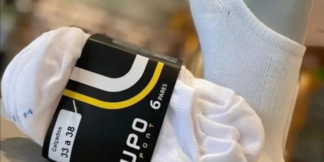 Kit Com 10 Pares De Meias Unissex Cano Invisível Lupo