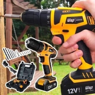 Furadeira e Parafusadeira Wap a Bateria 12V com Maleta 13 Peças BPF 12K3