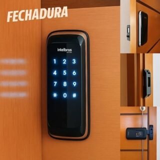 Fechadura Digital de Sobrepor Touch Screen FR 101 Preta Intelbras