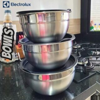 Conjunto Bowls de Inox Electrolux com Tampa Plástica 3 Peças
