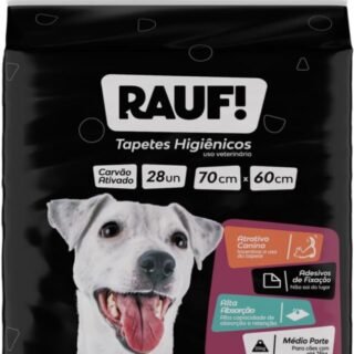 RAUF – TAPETE HIGIENICO PARA CÃES – RAUF CARVAO ATIVADO 70cmx60cm 28und – Econômico