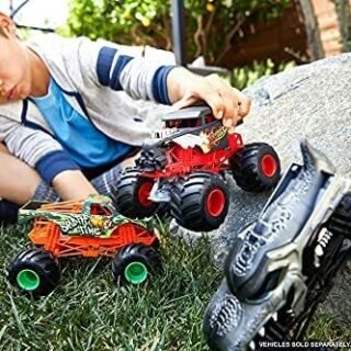 Hot Wheels Monster Trucks Veículo de Brinquedo Carro Surpresa Escala 1:24 para crianças a partir de 3 anos