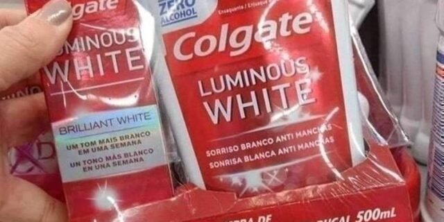 Enxaguante Bucal para Clareamento Colgate Luminous White 500ml Promo Grátis 1 Creme Dental