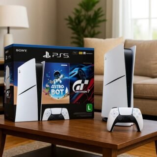 PlayStation 5 Slim Edição Digital 1TB 1 Controle Branco Sony com 2 Jogos