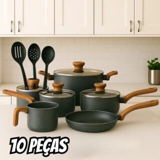 Jogo De Panelas Pratic Cook Granito Indução Mimo Style Cerâmica 10 Peças