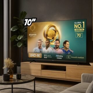 Hisense Smart TV UHD 4K DLED 70″ Polegadas 70A6N com HDR10+ Dolby Vision Game Mode Controle por Voz Alexa Built-In AirPlay