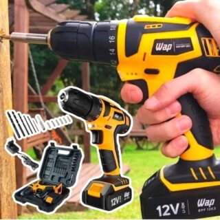WAP Parafusadeira e Furadeira à Bateria 12V BPF-12K3, Kit de 13 Acessórios e Maleta, Empunhadura Emborrachada, Bivolt