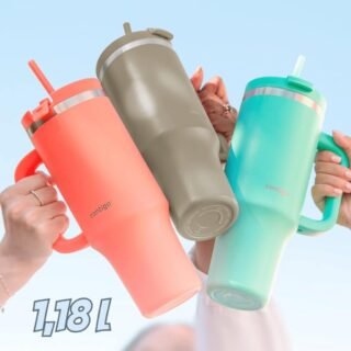 Copo Térmico com Canudo Streeterville 1,18L – Cinza