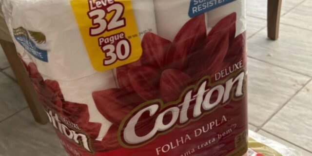 Papel Higiênico Folha Dupla Neutro LV32 PG30 2 x 32 x 30 cm, Cotton