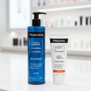 Principia Kit Gel de limpeza GL-02 350G + Protetor solar facial PS-01 FPS 60