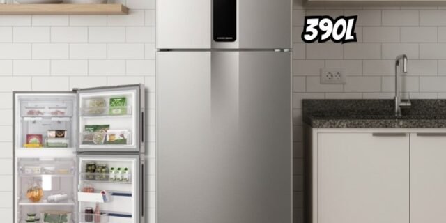 Geladeira Electrolux Frost Free Duplex Efficient com AutoSense cor Inox Look 390L (IF43S) 127V