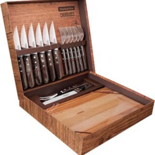 Kit Churrasco Inox 15pc Polywoo Cas Tramontina Castanho No Voltagev