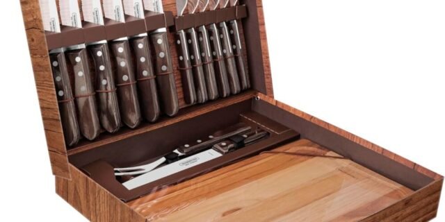 Kit Churrasco Inox 15pc Polywoo Cas Tramontina Castanho No Voltagev